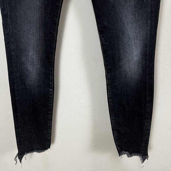 R13‎ Jeans Alison Skinny Tartlon Raw Hem Dark Distressed Made In Italy Size 27 - Picture 3 of 13